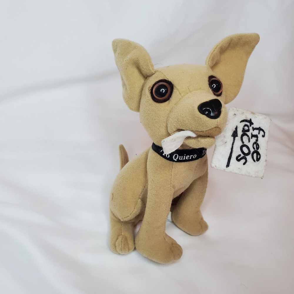 Vtg Yo‎ Quiero Taco Bell Dog 6" Chihuahua Plush Free Tacos Sign DOESNT TALK